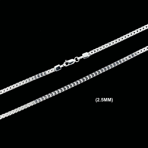 Real 925 SOLID Sterling Silver 2.5mm Franco Link Chain Necklace 22" inch - Picture 3 of 6